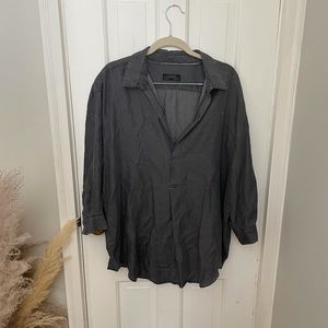 Zara Gray Denim Shirt - XL